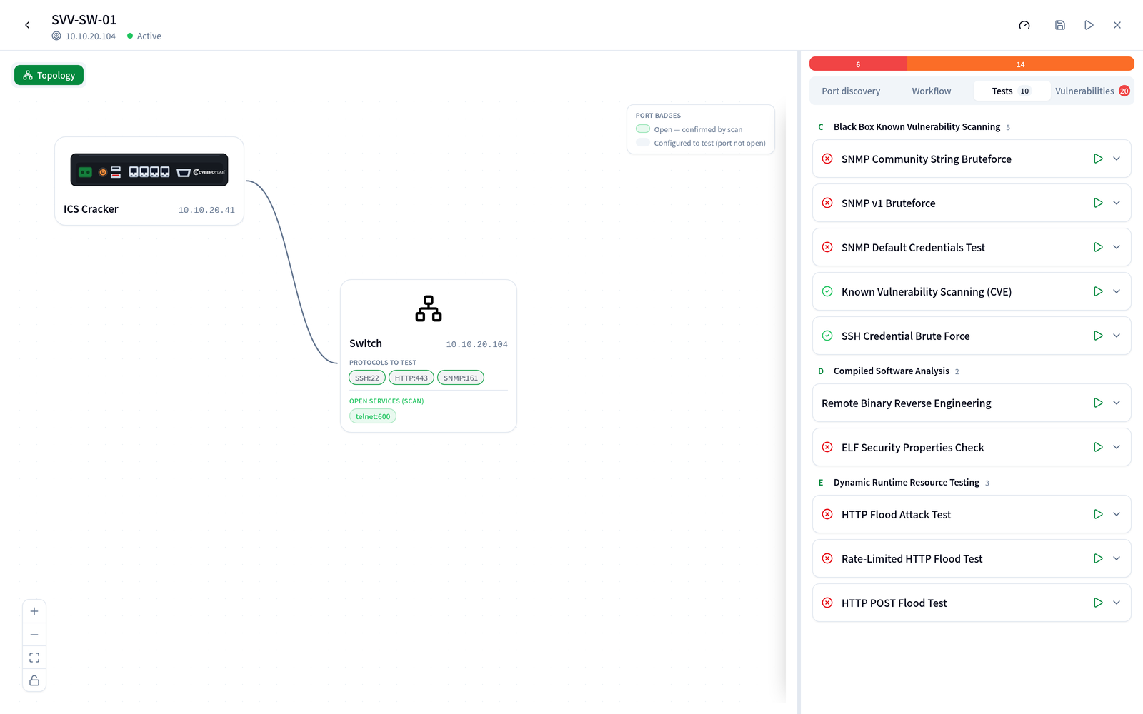 Run the tests — Case workspace — test items